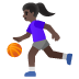 ⛹🏿‍♀️ woman bouncing ball: dark skin tone display on Google